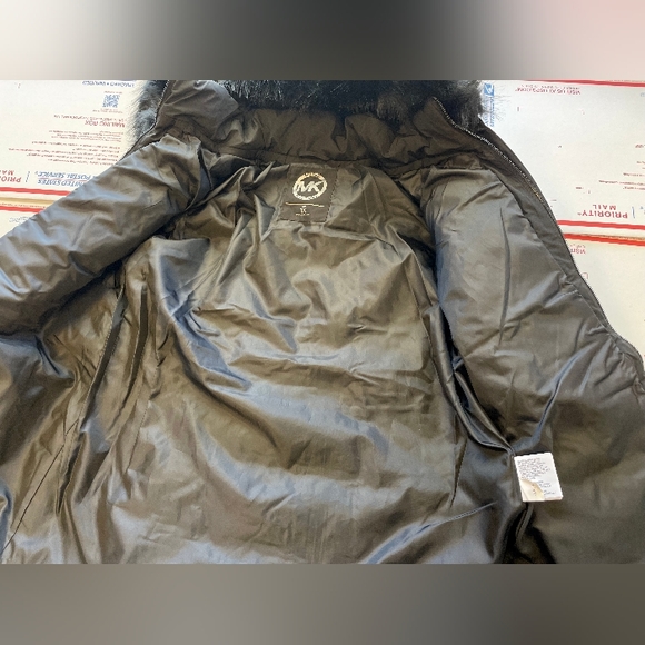 Michael Kors Black Fur Hood Winter Coat MK Jacket Plus Size 1X NEW - Picture 9 of 10